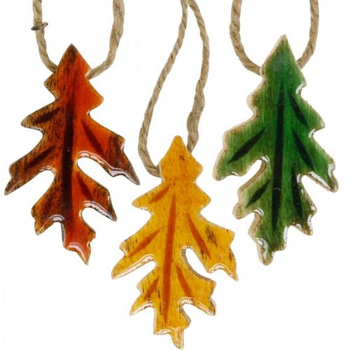 Decoratieve bladeren hout om op te hangen Kleurrijke herfstdecoraties 6.5 × 4cm 12st