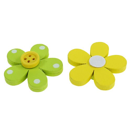 Floristik24 Houten bloem voor verstrooiing, diverse kleuren 3cm 24p