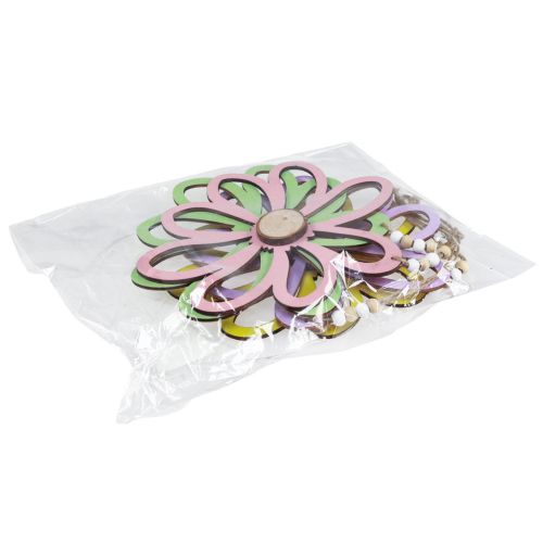 Artikel Houten bloemen houten hanger bloemen houtdecoratie Ø16cm 4st