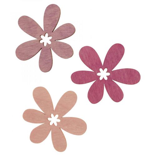 Floristik24 Houten bloemen strooidecoratie bloesems hout paars/violet/roze Ø2cm 144st