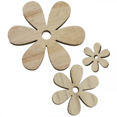 zaad Whitney Gedetailleerd Floristik24.nl Houten bloemen strooidecoratie deco bloesems hout Ø2,5–6,5cm  29st - goedkoop online kopen