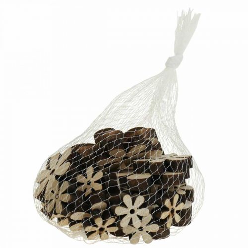 Artikel Houten bloemen strooidecoratie bloemen hout Ø2,5–6,5cm 29 st