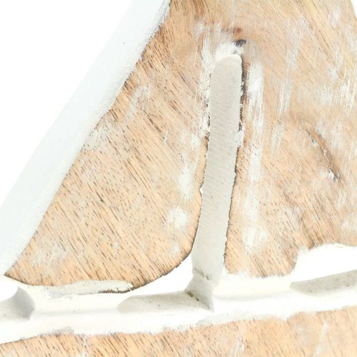 Floristik24 Decoratieboot van mangohout, naturel, wit 21cm x 18cm