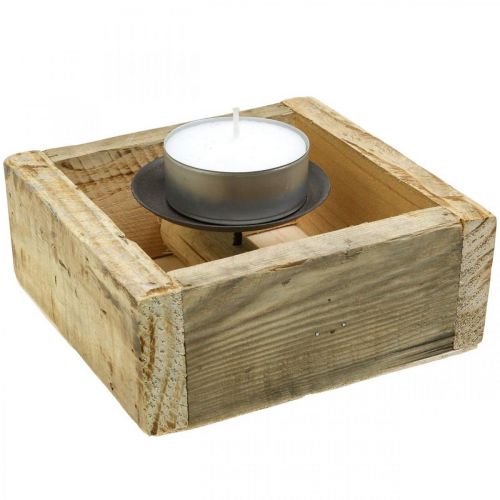 Floristik24 Kandelaar tafeldecoratie kandelaar houtdecoratie 15×15cm