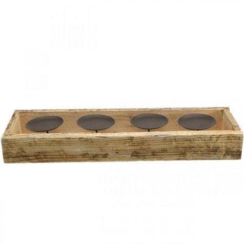 Artikel Tafeldecoratie Adventskandelaar kaarsenbak hout L48cm