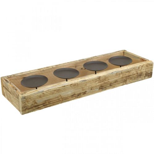 Artikel Tafeldecoratie Adventskandelaar kaarsenbak hout L48cm