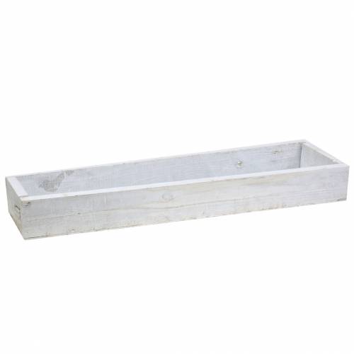 Floristik24 Houten dienblad gewassen wit 55,5×15,5cm H7cm
