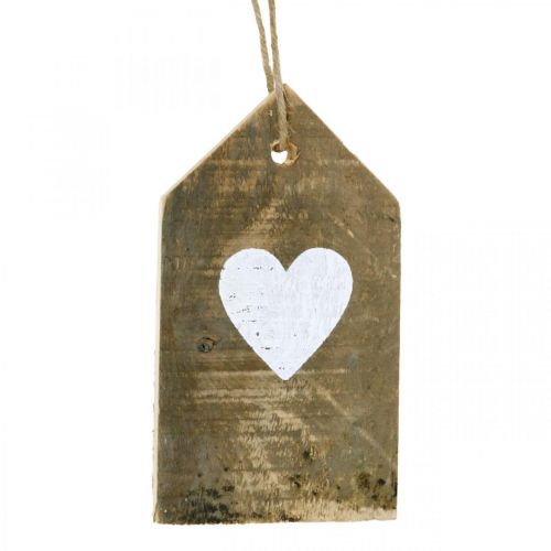 Floristik24 Huis met hart, houten decoratie om op te hangen, huisdecoratie antiek look H18cm