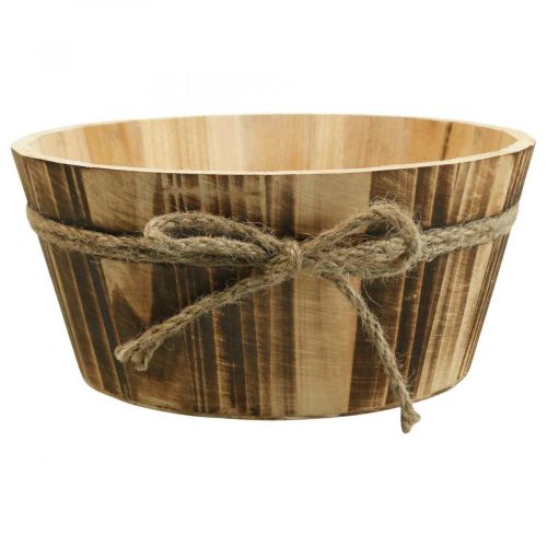 Houten deco schaal naturel hout Rustiek deco Ø22cm H10cm