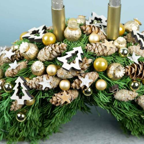 Floristik24 Houten decoratie kerstboom naturel 2cm - 8cm 32 st