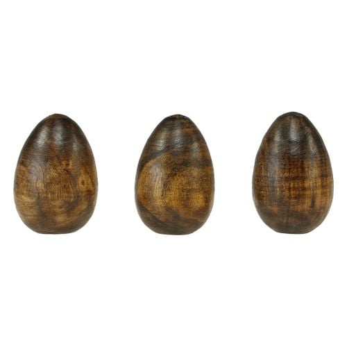 Artikel Houten eieren bruin mangohout Paaseieren van hout H8cm 3st