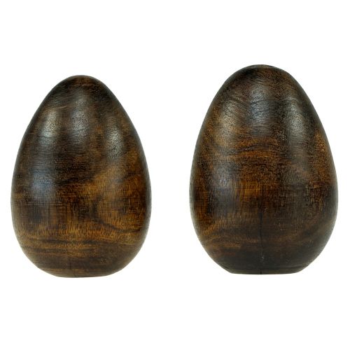 Artikel Houten eieren bruin mangohout Paaseieren van hout H9,5–10cm 2st