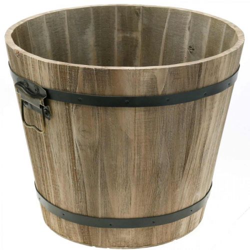 Floristik24 Plantenbak hout rond met handvatten Vintage plantenpot Ø40cm