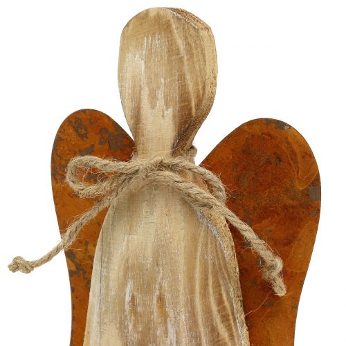 Floristik24 Houten engel met roestvleugels 38x13.5cm