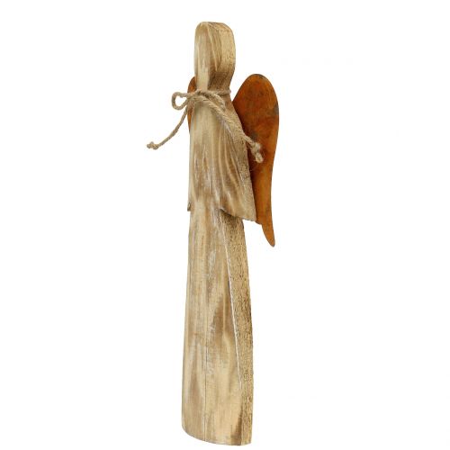 Floristik24 Houten engel met roestvleugels 38x13.5cm