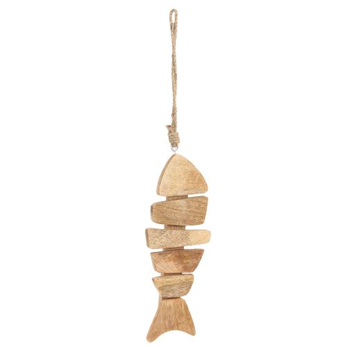 Artikel Houten vis om op te hangen maritieme jute naturel 27cmx2cmx10cm
