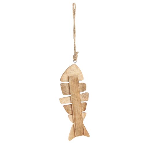 Artikel Houten vis om op te hangen maritieme jute naturel 27cmx2cmx10cm