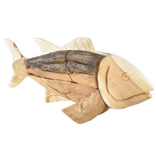 Artikel Houten vis teakhouten decoratie vis tafeldecoratie hout 63cm