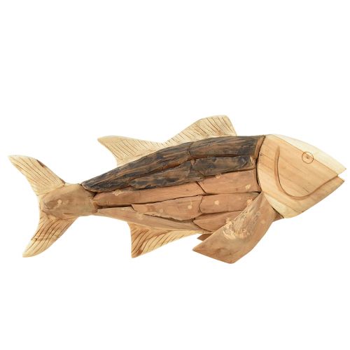 Floristik24 Houten vis teakhouten decoratie vis tafeldecoratie hout 63cm