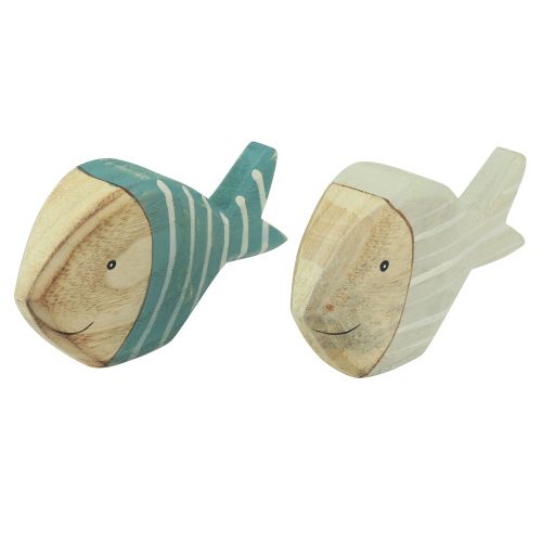 Artikel Houten vistafeldecoratie visstandaard hout 15×8cm 2 st