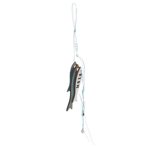Houten visvormige hangdecoratie, blauw, 36 cm, 4 stuks kopen | Floristik24.nl