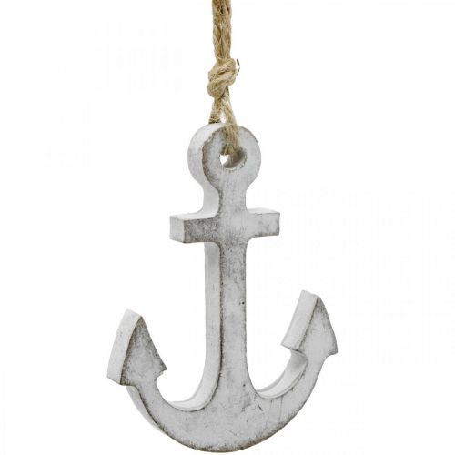 Floristik24 Ankerdecoratie, maritieme zomerdecoratie, hangdecoratie hout 12cm 5st