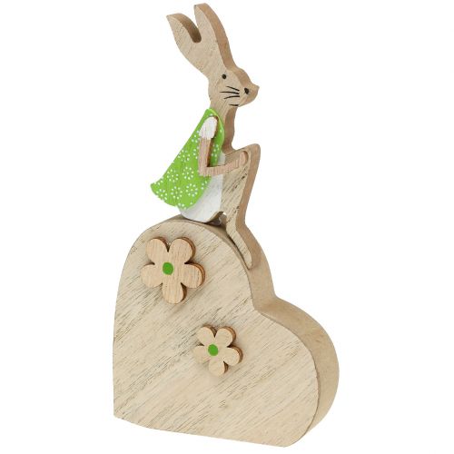 Floristik24 Houten konijntje op hart 16.5cm 4st