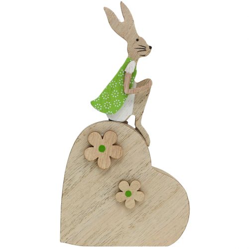 Floristik24 Houten konijntje op hart 16.5cm 4st
