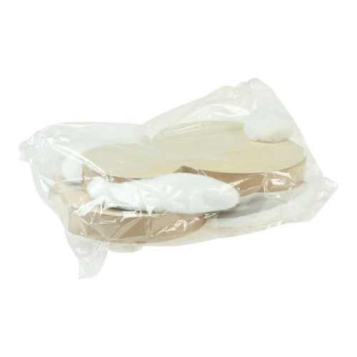 Artikel Houten konijntje met beweegbare oren bruin wit 11,5×27cm 2 st