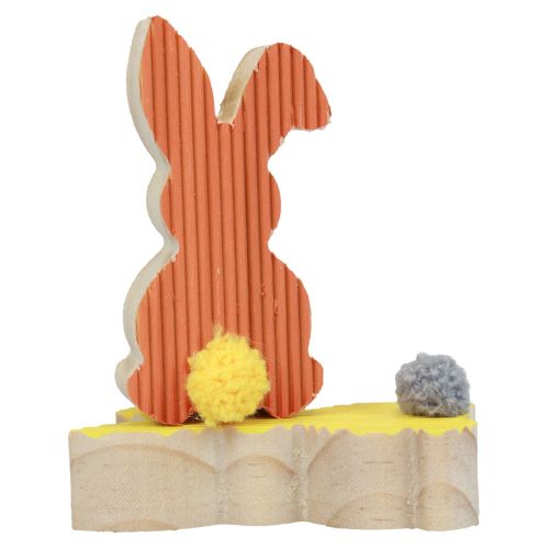Artikel Houten konijntjes decoratieve konijntjes Paasdecoratie geel oranje 4×8cm 6st