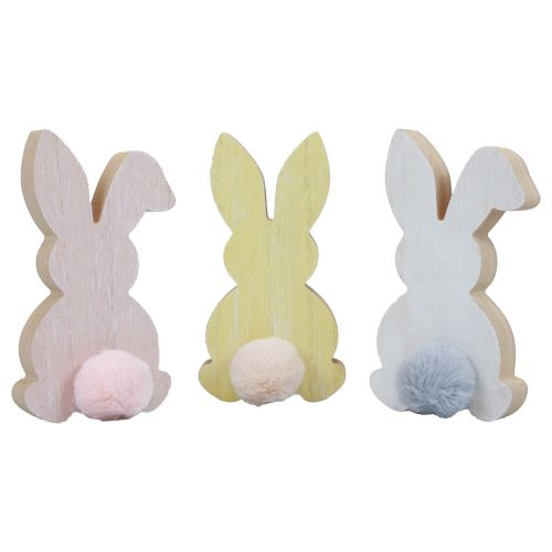 Artikel Houten konijntjes decoratieve konijntjes Paasdecoratie hout pastel 8,5×16cm 6 st