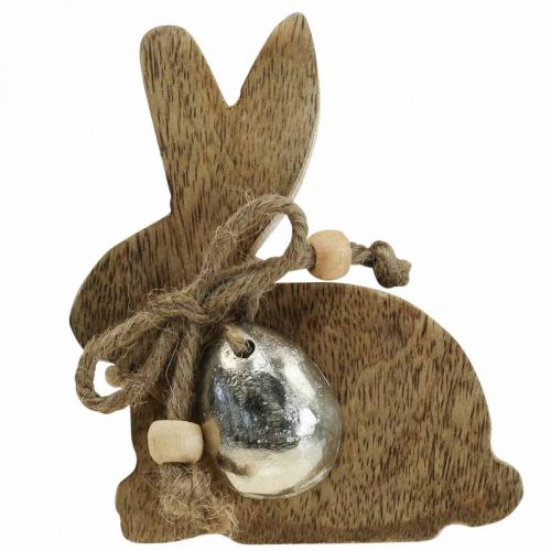 Floristik24 Houten konijn decoratie tafeldecoratie Pasen mangohout 8,5×4×10cm