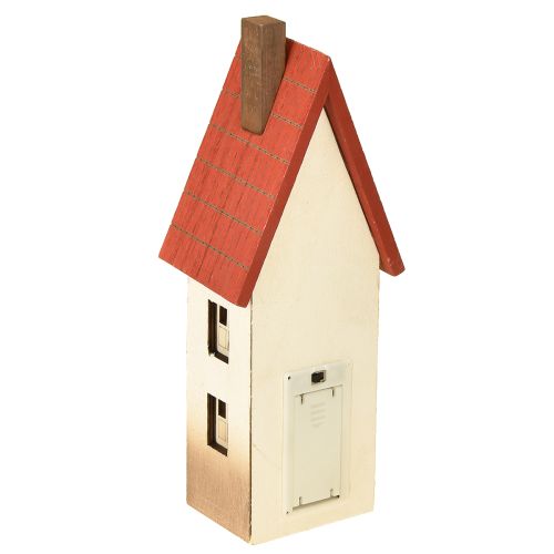 Artikel Houten huisdecoratie lichthuisje natuurlijk rood voor batterij 8,5×6,5×22cm