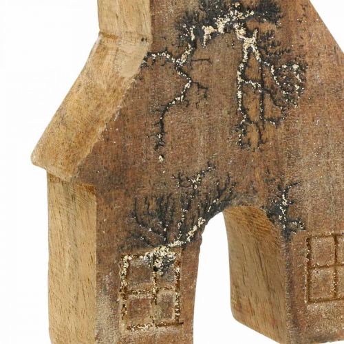Artikel Houten huisdecoratie Kersthuis houten huisdecoratie houten standaard H10cm