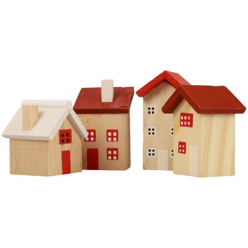Floristik24 Houten huisdecoratie houten huis tafeldecoratie Kerstmis L3–5cm 8 stuks