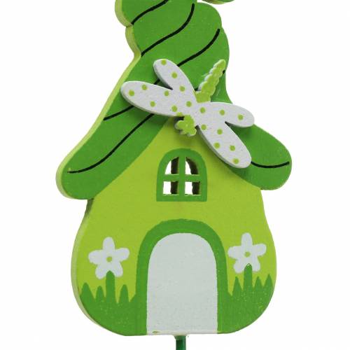 Floristik24 Bloempluggen kabouterhuis met stok diverse kleuren 5×9cm 16 st