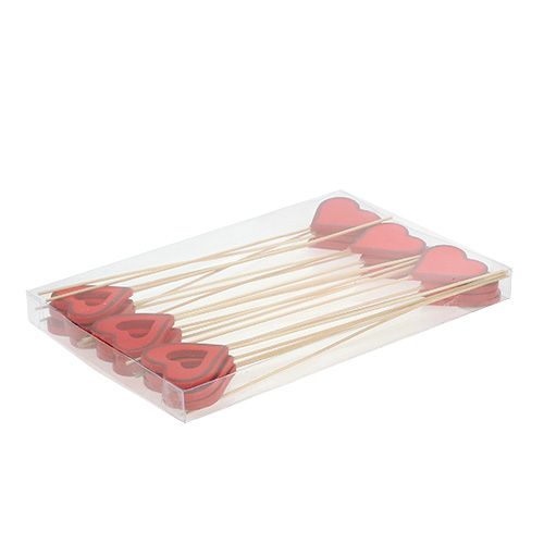 Floristik24 Houten hart 5cm rood 24st