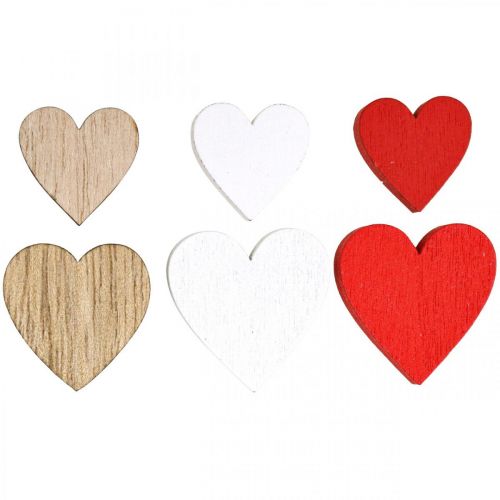 Artikel Houten hart strooidecoratie bruiloft harten hout 2,5/2/1,5cm 48 stuks