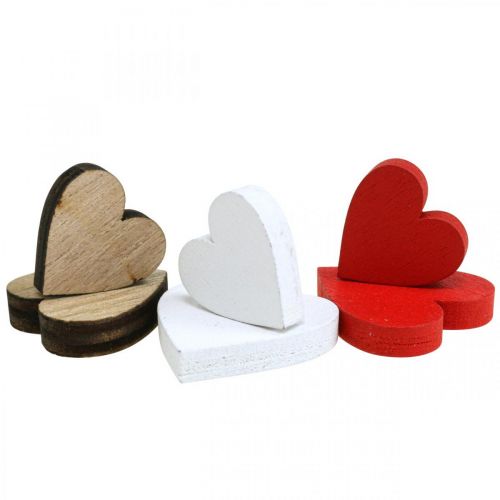 Artikel Houten hart strooidecoratie bruiloft harten hout 2,5/2/1,5cm 48 stuks