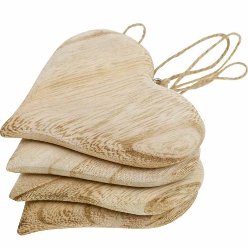 Floristik24 Decoratief hart Valentijnsdag hout hart om natuur hout decoratie 4st