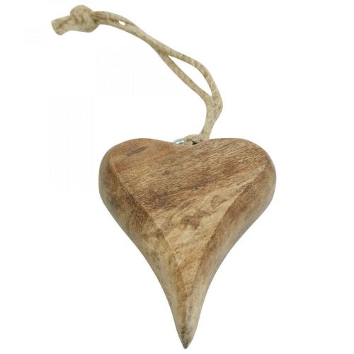 Houten hart hanger hart hout decoratie om op te hangen 10cm 3st