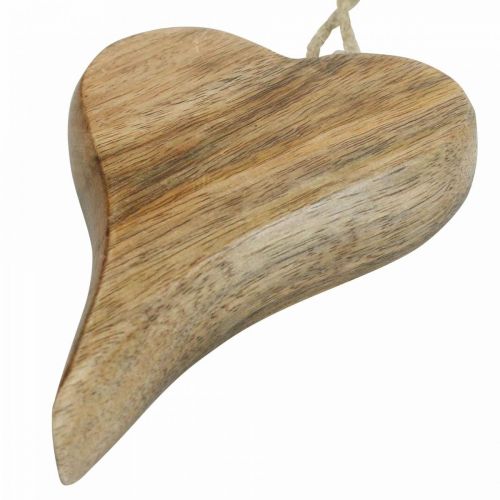 Houten hart deco hanger hart hout decoratie om natuur op te hangen 14cm