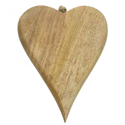 Houten hart deco hanger hart hout decoratie om natuur op te hangen 26cm