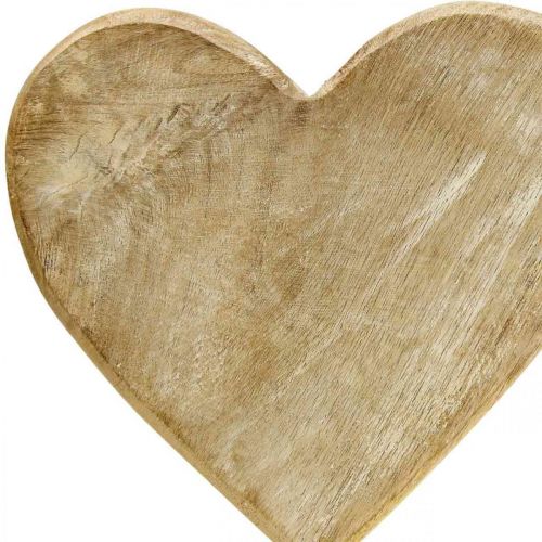 Houten hart hart op een stokje deco hart hout naturel 25,5cm H33cm