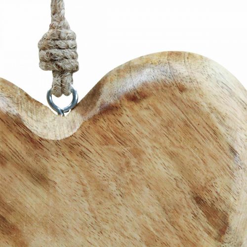 Artikel Houten hart, hangend hart, mangohouten hart 16×20cm