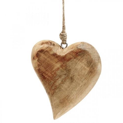 Floristik24 Houten hart, harthanger van mangohout 9×9cm 4st