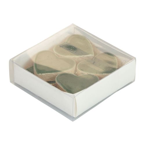 Artikel Houten harten decoratieve harten groen glanzend hout 4,5 cm 8 st