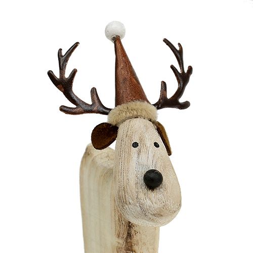 Floristik24 Houten hert wit H16.5cm 2st