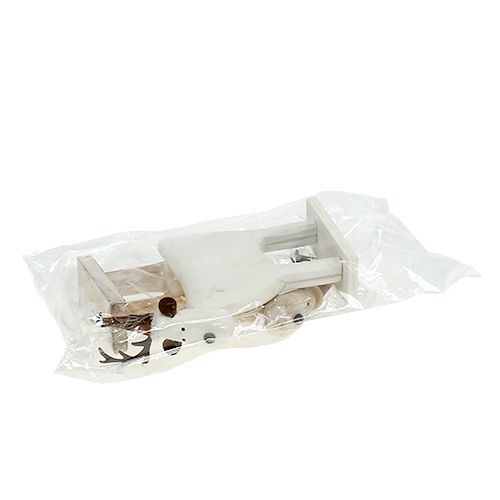 Floristik24 Houten hert wit H16.5cm 2st