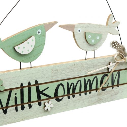 Floristik24 Houten bord &quot;Welcome&quot; Groen 29.5cm x 28cm 2st